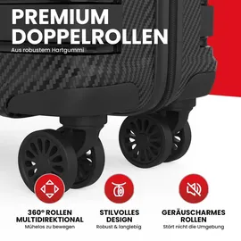 gentor Koffer Reisekoffer Hartschalenkoffer Travel Trolley Rollkoffer Handgepäck - schwarz