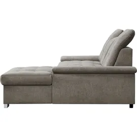 werk2 Ecksofa WERK2 "Carmen, mit Bettfunktion & Bettkasten, optional Sitztiefenverstellung", beige, B:264cm H:105cm T:170cm, 95% Polyester, 5% Nylon, Sofas, Ecksofa, mit Sitztiefenverstellung, Struktur weich, beige