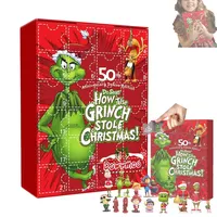 JJKTO Grinch Advent Calendar 2023,24PC Cute Cartoon Elf Figures Doll,24 Days Christmas Countdown Calendar,Christmas Countdown Calendar for Kids Adult, Xmas Vacation Stocking Stuffer Gifts Idea
