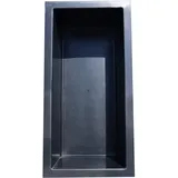 Wacredo GFK Rechteckbecken 200 x 100 x 60cm Kneippbecken Teichbecken Wasserspielbecken architektonisches Wasserbecken für Wasserspiel Glasfaser (Schwarz)