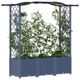 vidaXL Hochbeet mit Rankgitter und Dach 164 x 40 x 142 cm Grau