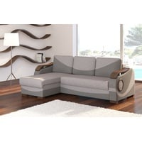 JVmoebel Ecksofa Bettfunktion Funktions Schlafsofa Ecksofa Textil Stoff Couch Polster, Made in Europa grau