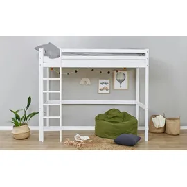 Hoppekids Hochbett mit Rollrost weiß