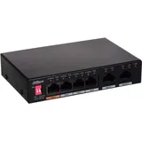 Dahua Technology PFS3006-4ET-60, Unmanaged, Fast Ethernet (10/100), Power over Ethernet (PoE), Schwarz