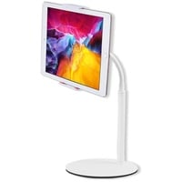 Tablet Stand, Gooseneck Tablet holder, 360 Degree Rotating Phone Holder Desk Stand, Flexible Desktop Tablet Stand for iPad, iPhone, Switch, Samsung Tab, 4.7 - 11" Devices and All Smartphones,White