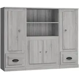 vidaXL Highboards 3 Stk. Grau Sonoma Holzwerkstoff Modell 2