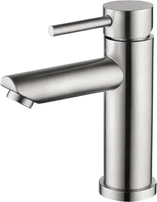 Ibergrif Einhebel-Waschtischarmatur mit Chromoberfläche - Bad-Waschbeckenarmatur mit 98 mm Auslaufhöhe, 3/8-Schlauch, wassersparend, Warm-/Kaltwasser, einfache Montage