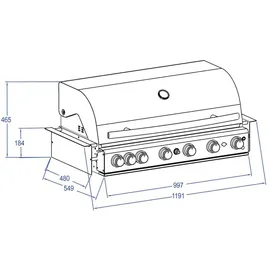 All'Grill Top Line Build-In mit Air System Chef XL edelstahl