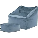 I.C.O.N. icon Sitzsack Hellblau, Kunststoff, 100x80x80 cm, Hergestellt in Deutschland, Oeko-Tex® Standard 100, Wohnzimmer, Hocker Sitzsäcke, XXL Sitzsäcke