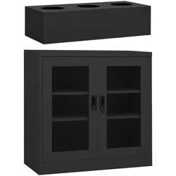 Büroschrank mit Pflanzkasten Anthrazit 90x40x113 cm Stahl