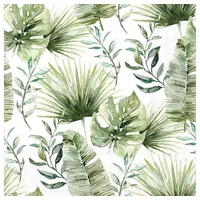 Ambiente Home Ambiente, Servietten, Serviette 33cm Jungle leaves weiss