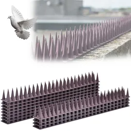 ideoon garden 12er Set Taubenspikes Braun 5,4m - Effektive Vogelabwehr aus Polycarbonat - 3-reihige Abwehrspikes gegen Tauben, Möwen, Marder, Katzen & Eichhörnchen