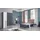 JV Möbel Jugendzimmer Set Grau Bett, Nachttisch Kleiderschrank, Design Neu 4tlg.