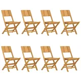 vidaXL Gartenstühle 8 Stk. Klappbar 47x61x90 cm Massivholz Teak