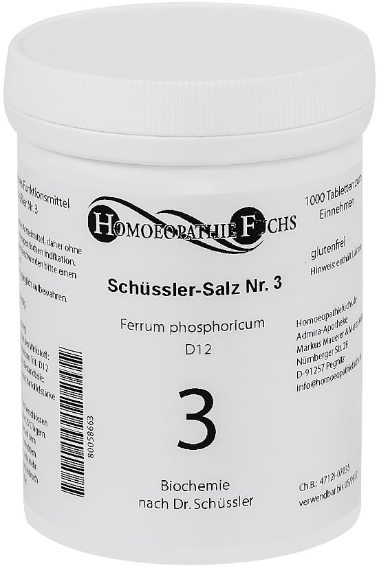 HOMOEOPATHIEFUCHS Schüssler-Salz Nr. 3 Ferrum phosphoricum D12