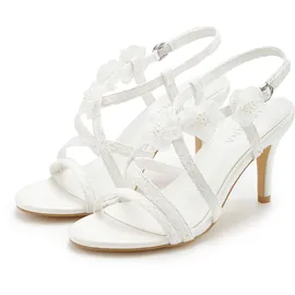 LASCANA Riemchenschuh mit Absatz, High-Heel-Sandalette romantische Sandalette, Sommerschuh weiß 38