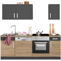 kochstation Küchenzeile KS-Gera 210 cm beige/grau