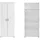 home collective Mehrzweckschrank Weiß Holz, Echtholz, 4 Fächer, 35x184x75 cm Waschküche, Mehrzweckschränke