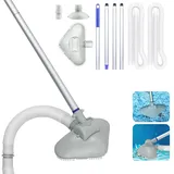 Poolreiniger Bodensauger, Poolsauger Bodensauger, Pool Sauger mit Teleskopstange, Schlauch und Pool Einlaufdüse, für Spas,Whirlpools,Pools (A)