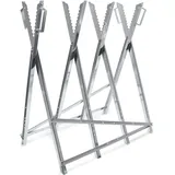 Wiltec, Werkbank + Arbeitsbock, Sägebock klappbar 4 Stammhalter verzinkt Holzsägebock Sägehilfe Zahnung (80 cm, 84 cm)
