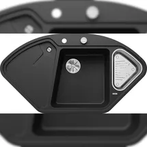 Blanco Delta II schwarz + Excenterbetätigung + InFino