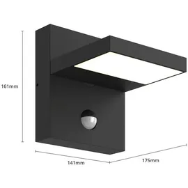 LUCANDE LED Wandleuchte außen Silvan dunkelgrau