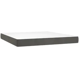 vidaXL Boxspringbett mit Matratze Dunkelgrau 180x200 cm Samt