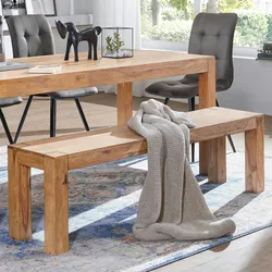 FineBuy Sitzbank 180 x 45 x 35 cm Akazie