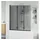 vidaXL Bad-Duschschirm Schwarz 130 x 138 cm Gehärtetes Glas