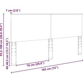 vidaXL Kopfteil Weiß 100 cm Holzwerkstoff