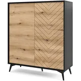 Selsey Highboard 2-türig 104 cm Schwarz