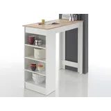 Stolkom Bega Bartisch 115x103x50cm weiß/Sonoma Sägerau
