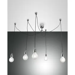 Fabas Luce Blog Pendelleuchte chrom/schwarz 5-flammig E27 3473-48-138