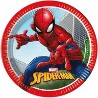 Procos 93863 - Teller Spiderman Crime Fighter, 23 cm, 8 Stück, FSC, Einwegteller, Pappteller, Geburtstag, Mottoparty