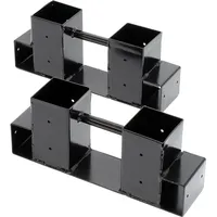 Wiltec Holzstapelhilfe Stahl 335 x 85 x 130 mm 2er Set Schwarz