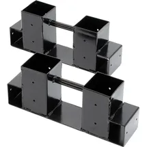 Wiltec Holzstapelhilfe Stahl 335 x 85 x 130 mm 2er Set Schwarz