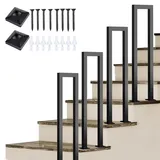 Treppengeländer Außen,Handlauf Schwarz,Geländer Außen,U-förmige Treppengeländer Innen, Handlauf Treppe, Geländer Treppe, für Balkone Flure Wohnungen Villen (UHEIS-Schwarz, UH-90)