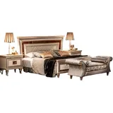 Xlmoebel Schlafzimmer-Set Elegantes Schlafraum Set 4teilig. Bett + 2 Nachttische + Liegesofa, (4-tlg., Bett + 2x Nachttisch + Chaiselongue), Hergestellt in Europa weiß