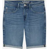 Tom Tailor Herren TTJOSH REGULAR SLIM Jeans Shorts, blau, Uni, Gr. 38