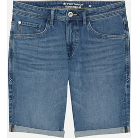 Tom Tailor Herren TTJOSH REGULAR SLIM Jeans Shorts, blau, Uni, Gr. 38