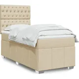Maison Exclusive - Boxspringbett mit Matratze Creme 90x190 cm Stoff - Creme