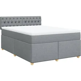 vidaXL Boxspringbett 140 x 200 cm Hellgrau