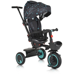 Byox Dreirad Tricycle Orion faltbar, PU-Reifen, drehbarer Sitz, Schiebestange türkis