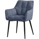 ML-Design Esszimmerstühle aus Frotteestoff Blau mit Dickem Gepolsterter Sit