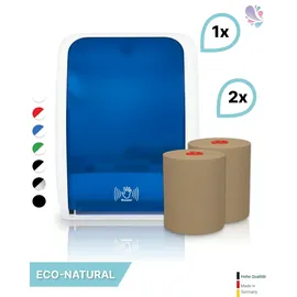 Blanc HYGIENIC SET: Handtuchrollenspender SENSOR, berührungslos, Blanc Cosmos verschied. Farben + 2 Handtuchrollen ECO-Natural - PRODUKTSET