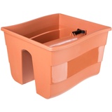 Kadax Balkongeländer-Topf mit zweiseitigem einstellbarem Griff 30x28x20cm, Geländer-Brüstungstopf, Balkonblumenkasten, Pflanzkübel, Pflanzgefäß, Ideal für Blumen und Pflanzen (Terra)