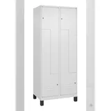 C+P Z-Spind Classic PLUS, Füßen, 4 Abteile, HxBxT 195x80x50cm, Zylinderschloss, Verkehrsweiß von PROREGAL
