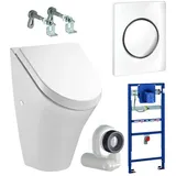 Grohe Urinal Element Urinal mit Deckel Pisuar Siphon Druckspüler Komplett-Set