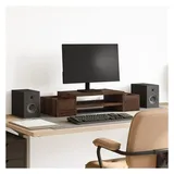 vidaXL Monitorständer mit Stauraum 70x27x15 cm Braun
