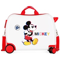 Disney Mickey 3D Kinderkoffer Weiß 50x38x20 cm Starres ABS Seitlicher Kombinationsverschluss 34L 1,8 kg 4 Rollen Handgepäck
